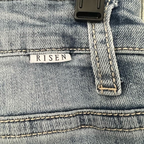 RISEN High Rise Crop Wide Fray Hem Jeans- 27 - Picture 9 of 12